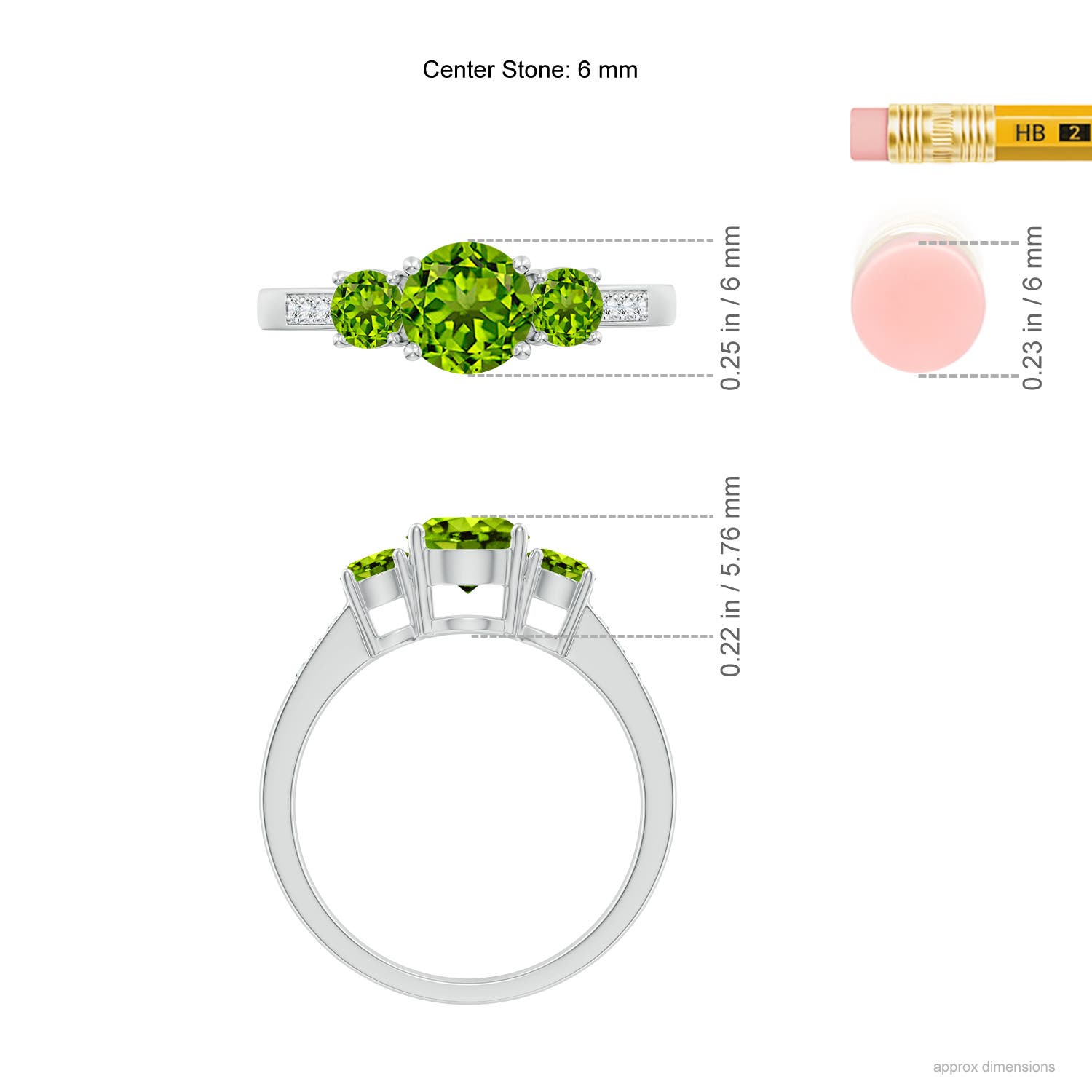 AAAA - Peridot / 1.37 CT / 14 KT White Gold