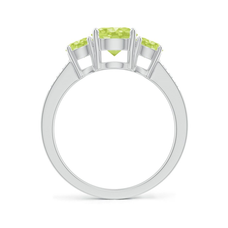 7mm A Three Stone Round Peridot Ring with Diamond Accents in P950 Platinum side-1