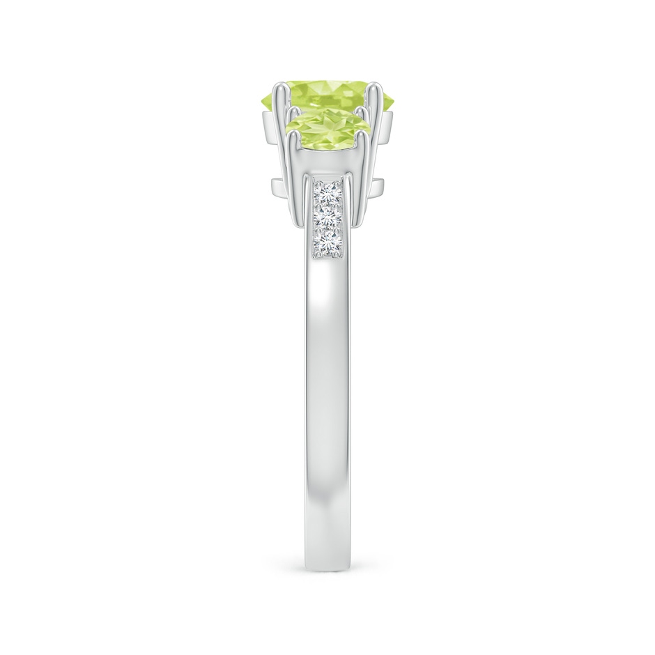 7mm A Three Stone Round Peridot Ring with Diamond Accents in P950 Platinum side-2