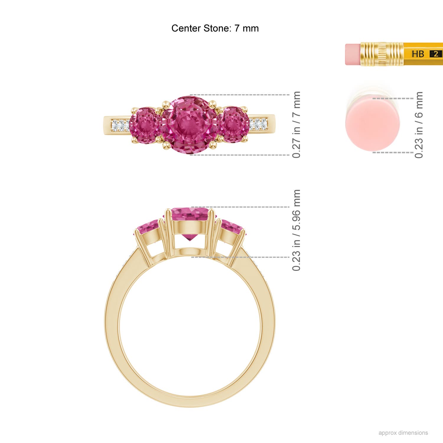 AAAA - Pink Sapphire / 2.33 CT / 14 KT Yellow Gold