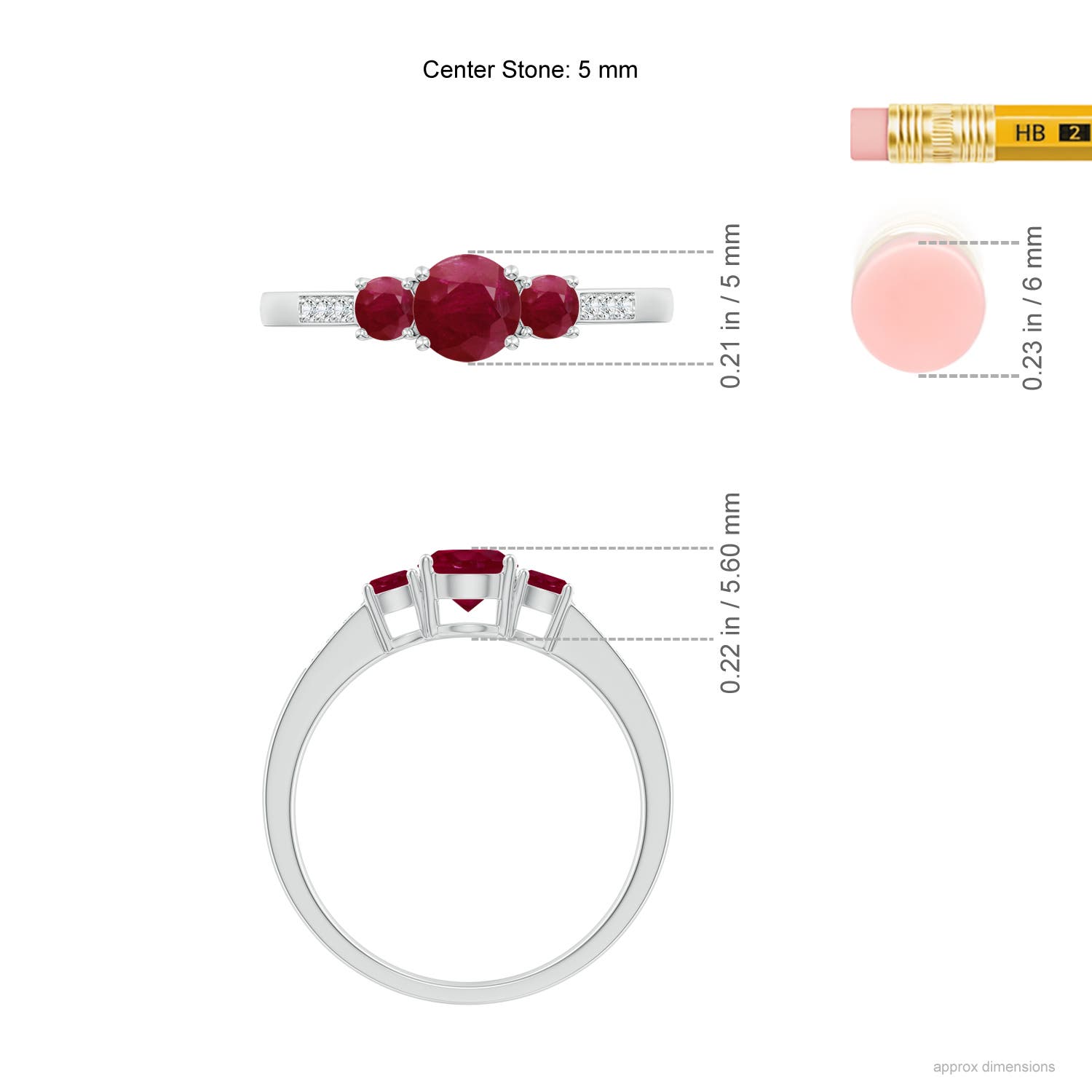 A - Ruby / 0.95 CT / 14 KT White Gold