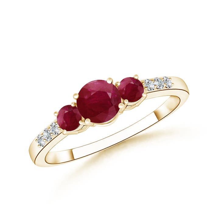 A - Ruby / 0.95 CT / 14 KT Yellow Gold