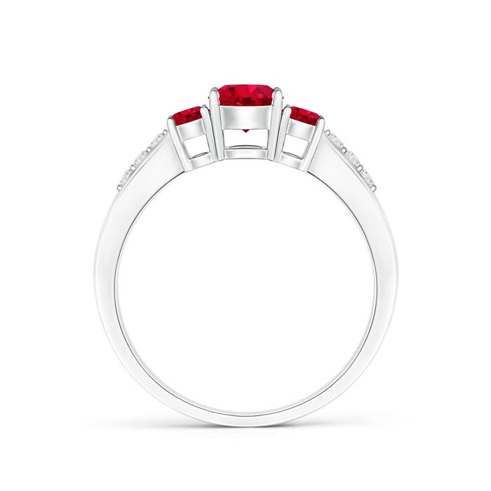 AAA - Ruby / 0.95 CT / 14 KT White Gold