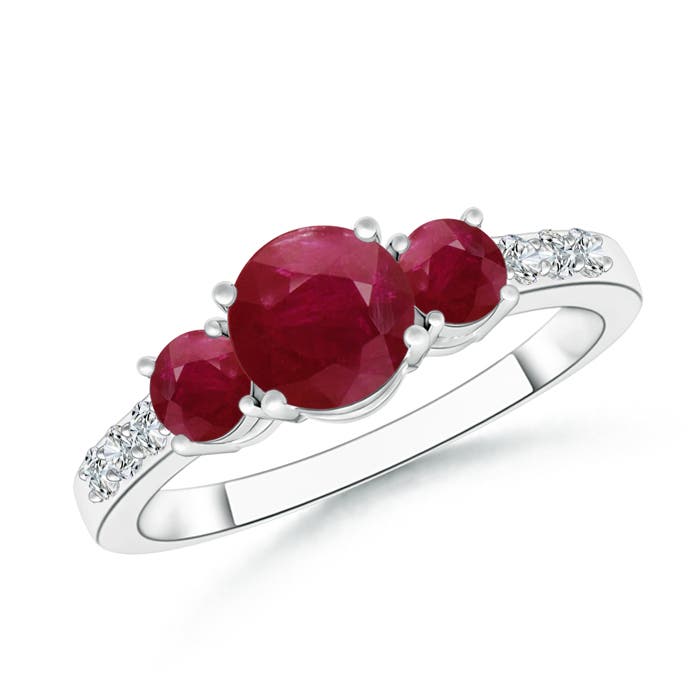 A - Ruby / 1.52 CT / 14 KT White Gold