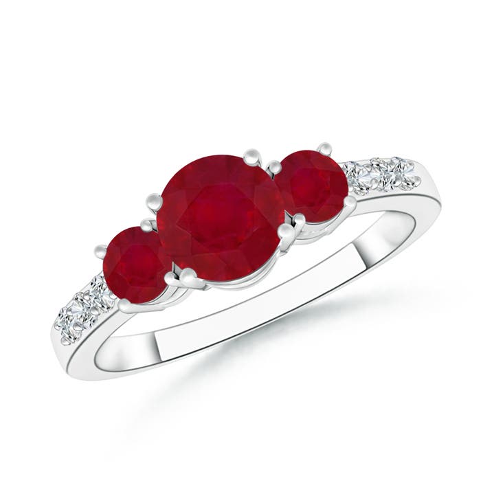 AA - Ruby / 1.52 CT / 14 KT White Gold