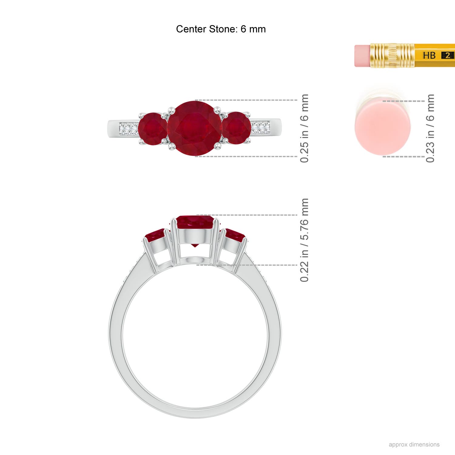 AA - Ruby / 1.52 CT / 14 KT White Gold