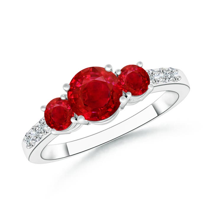 AAA - Ruby / 1.52 CT / 14 KT White Gold