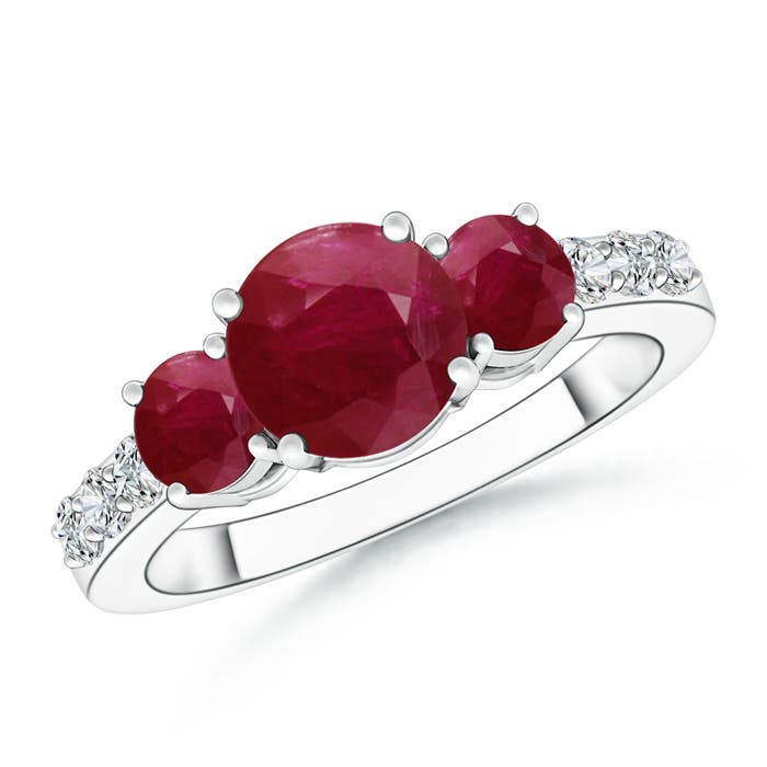 A - Ruby / 2.15 CT / 14 KT White Gold