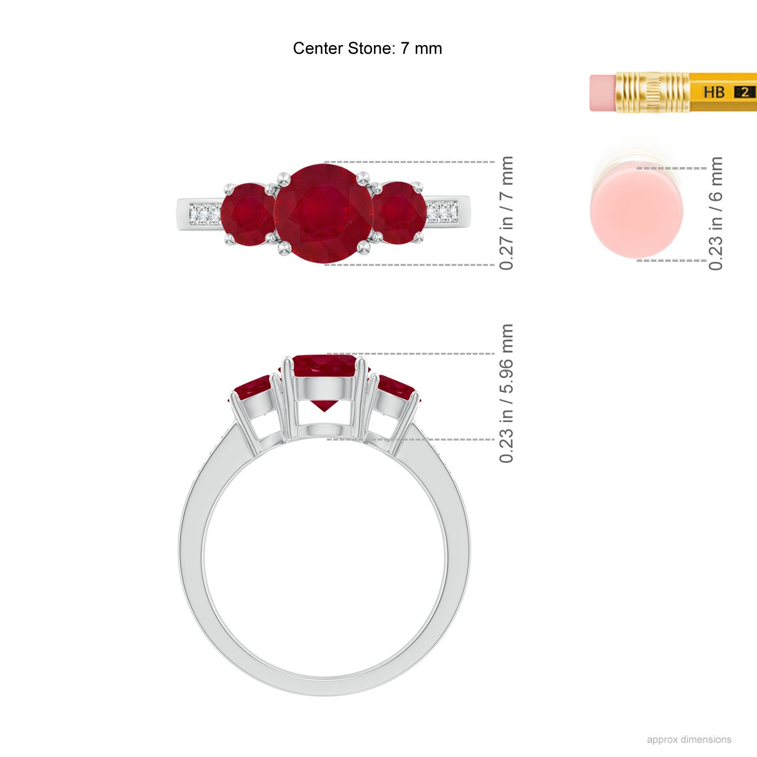 AA - Ruby / 2.15 CT / 14 KT White Gold