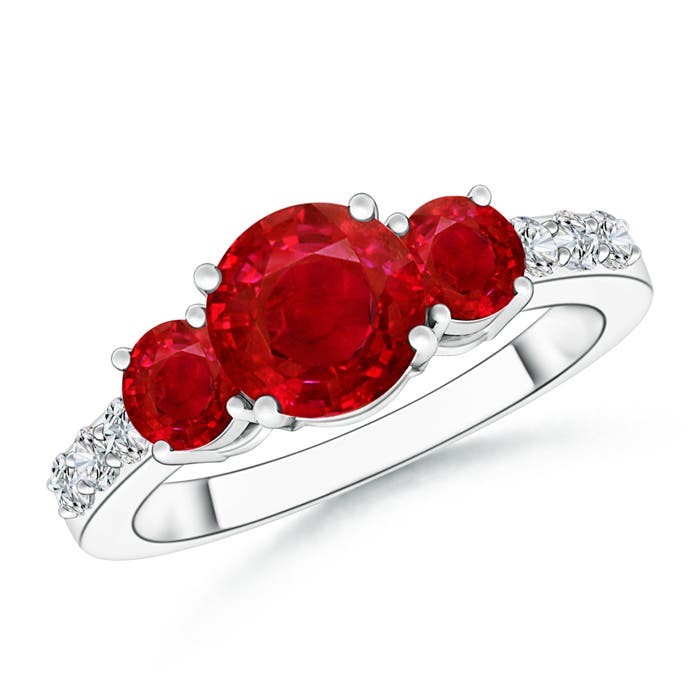 AAA - Ruby / 2.15 CT / 14 KT White Gold