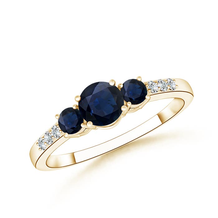 A - Blue Sapphire / 0.93 CT / 14 KT Yellow Gold