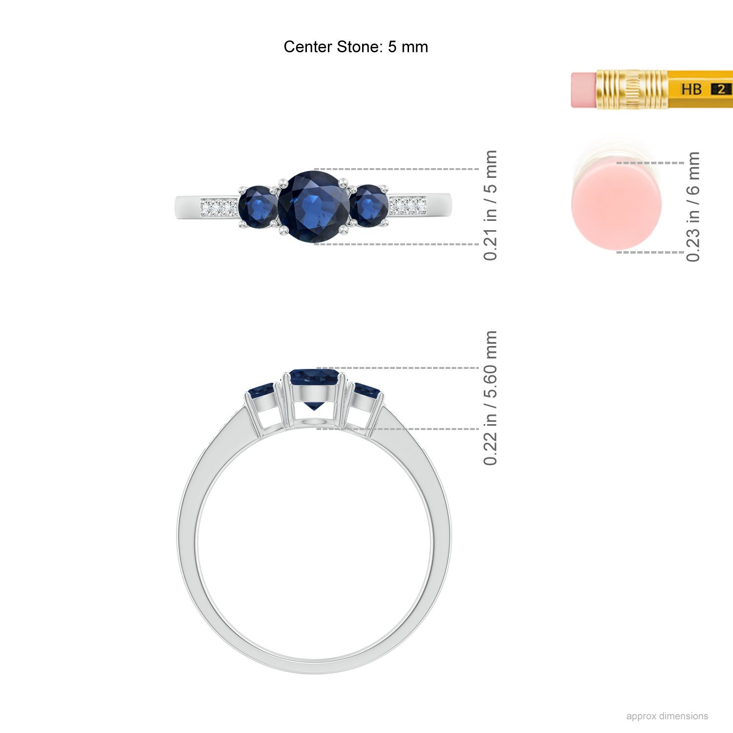 AA - Blue Sapphire / 0.93 CT / 14 KT White Gold