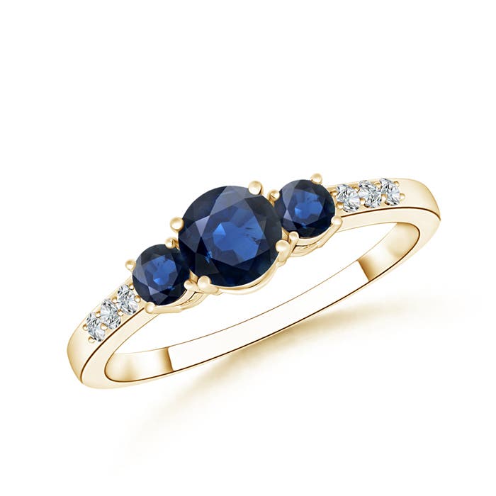 AA - Blue Sapphire / 0.93 CT / 14 KT Yellow Gold