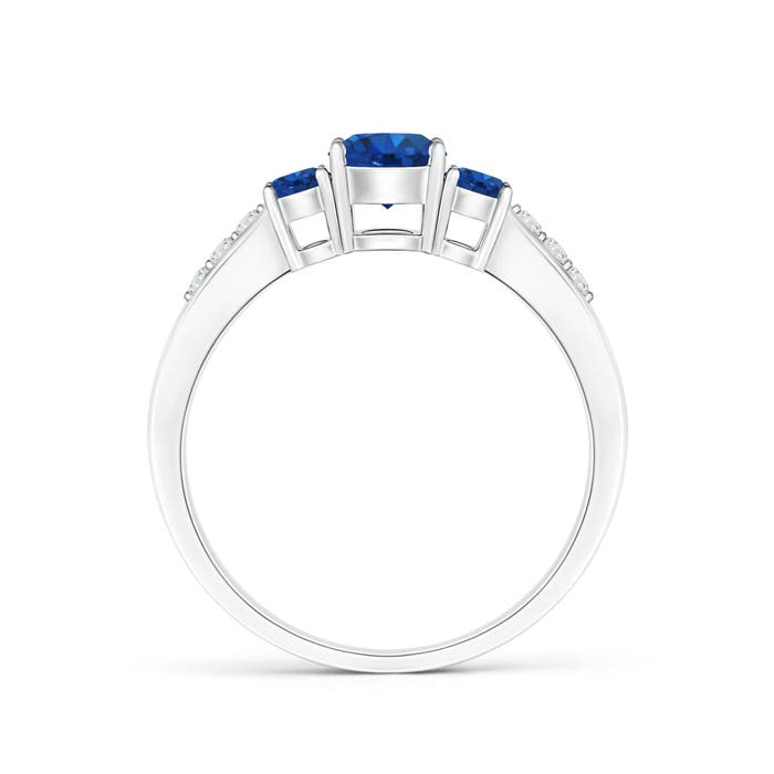 AAA - Blue Sapphire / 0.93 CT / 14 KT White Gold