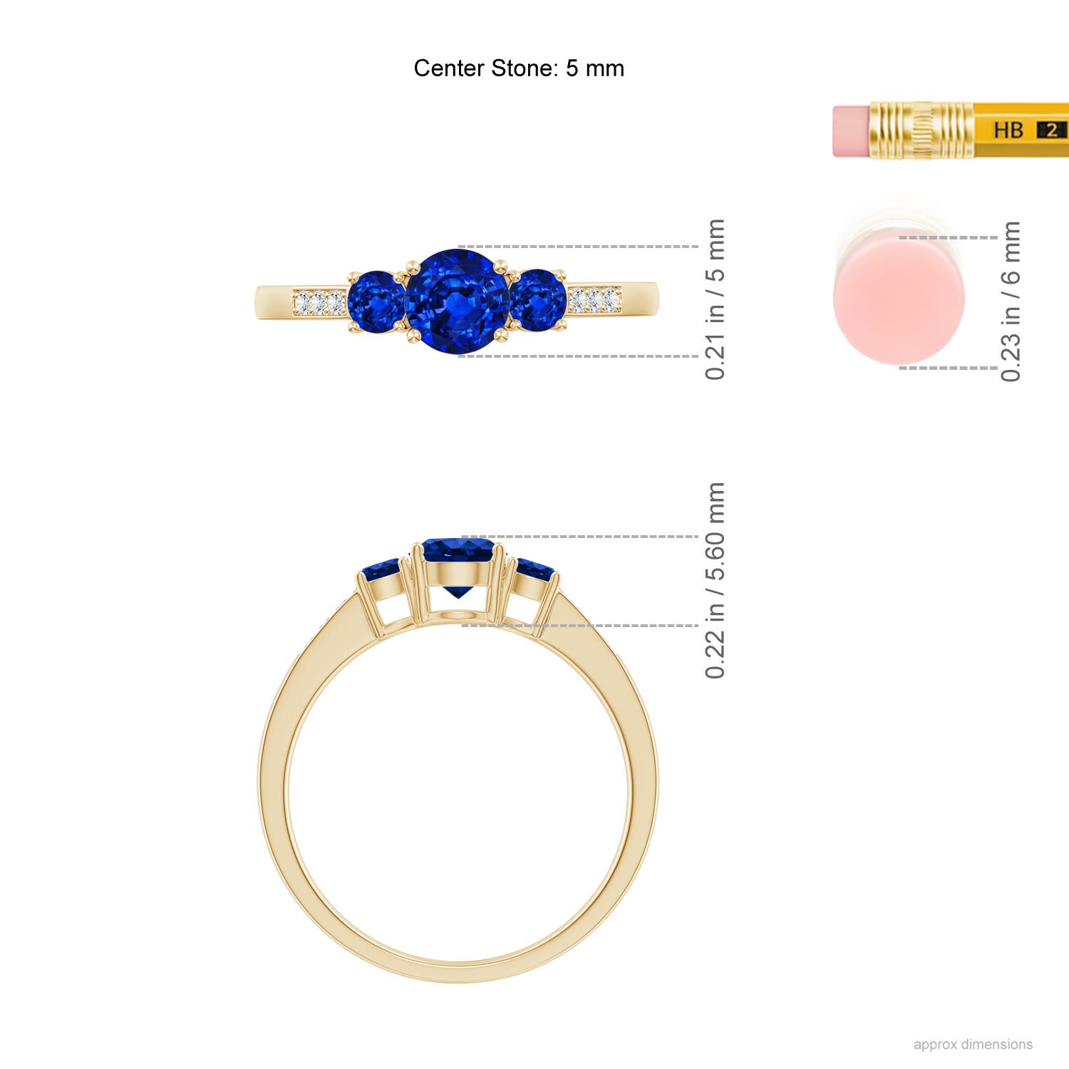 AAAA - Blue Sapphire / 0.93 CT / 14 KT Yellow Gold