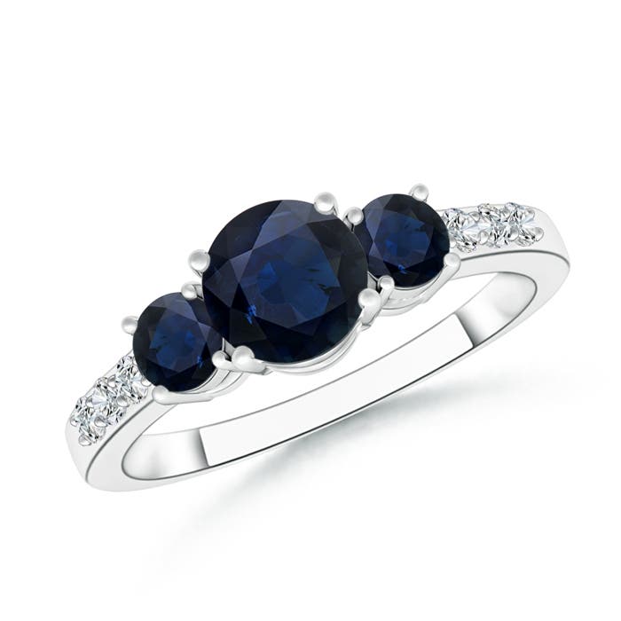 A - Blue Sapphire / 1.5 CT / 14 KT White Gold