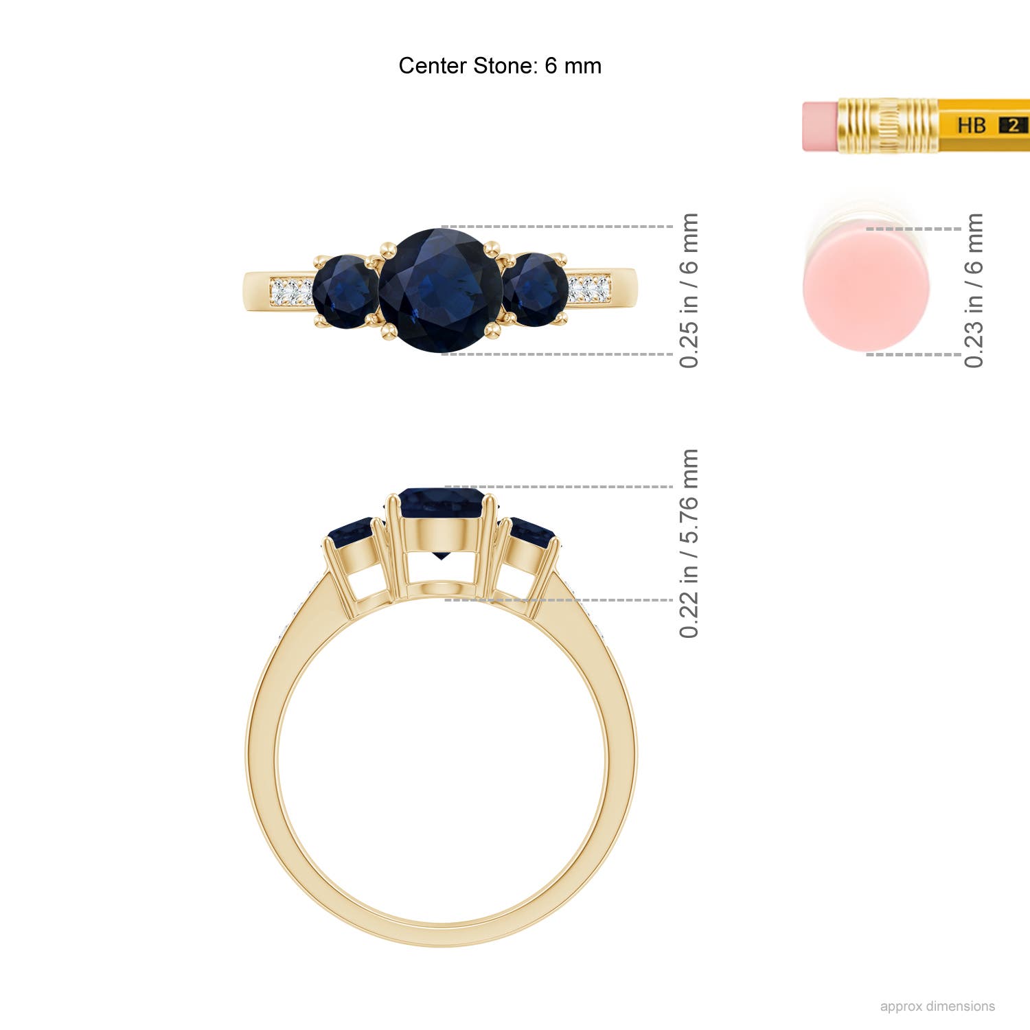 A - Blue Sapphire / 1.5 CT / 14 KT Yellow Gold