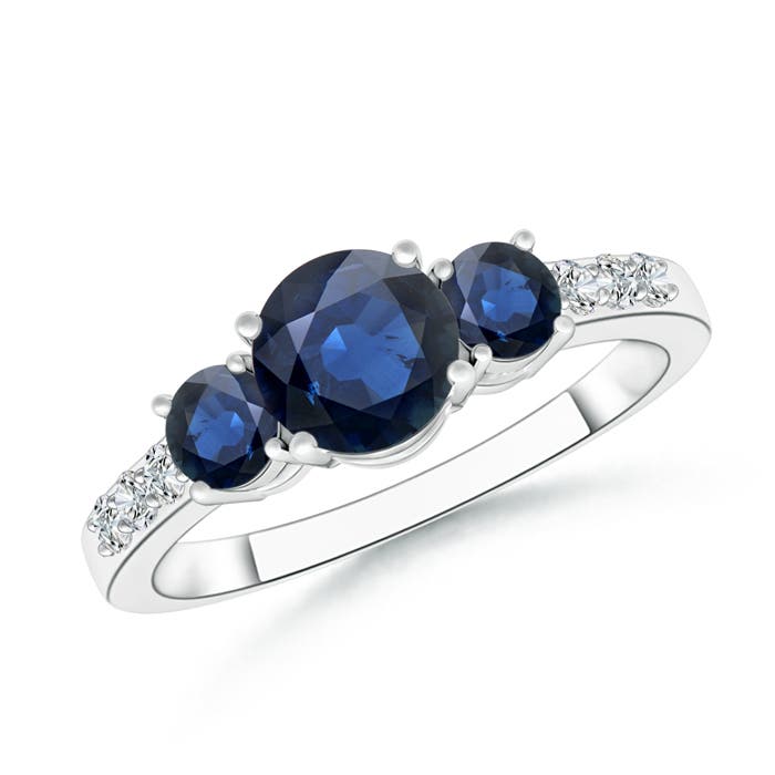 AA - Blue Sapphire / 1.5 CT / 14 KT White Gold