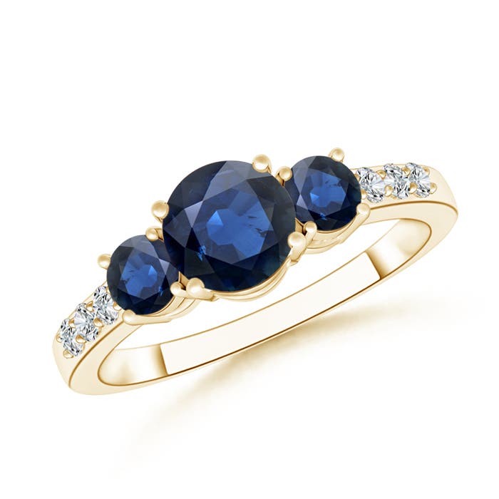 AA - Blue Sapphire / 1.5 CT / 14 KT Yellow Gold