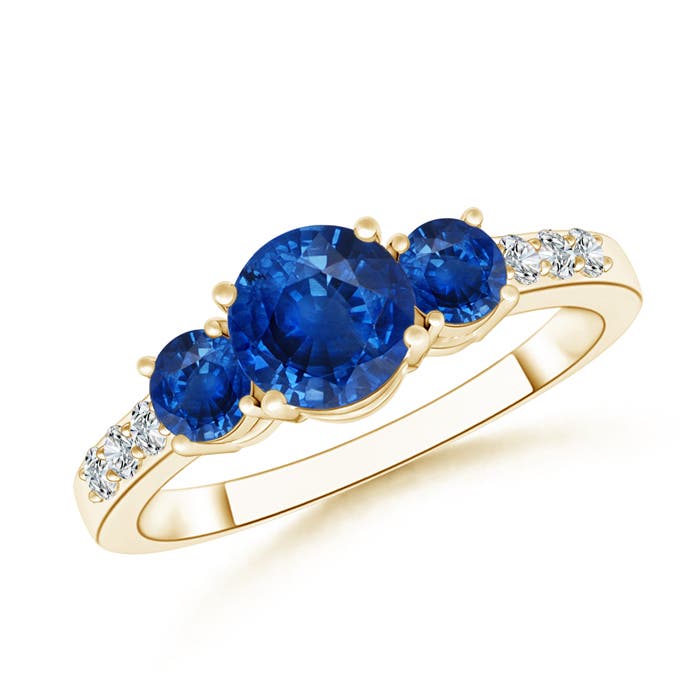 AAA - Blue Sapphire / 1.5 CT / 14 KT Yellow Gold