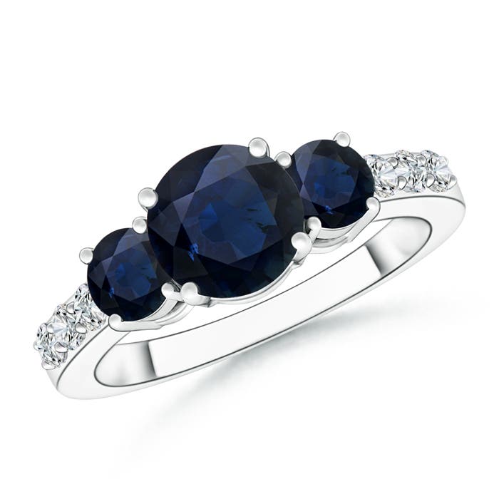 A - Blue Sapphire / 2.33 CT / 14 KT White Gold