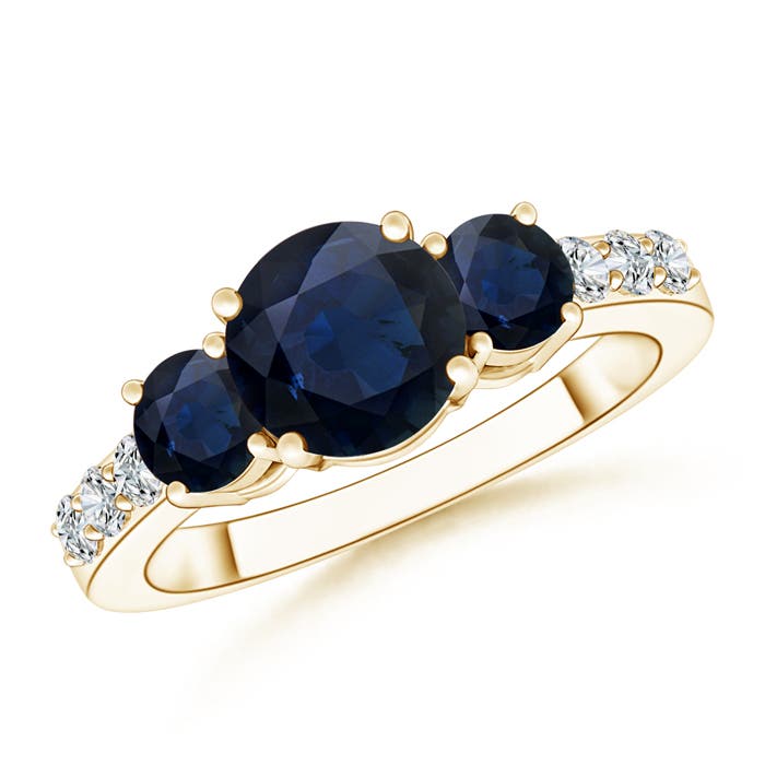 A - Blue Sapphire / 2.33 CT / 14 KT Yellow Gold