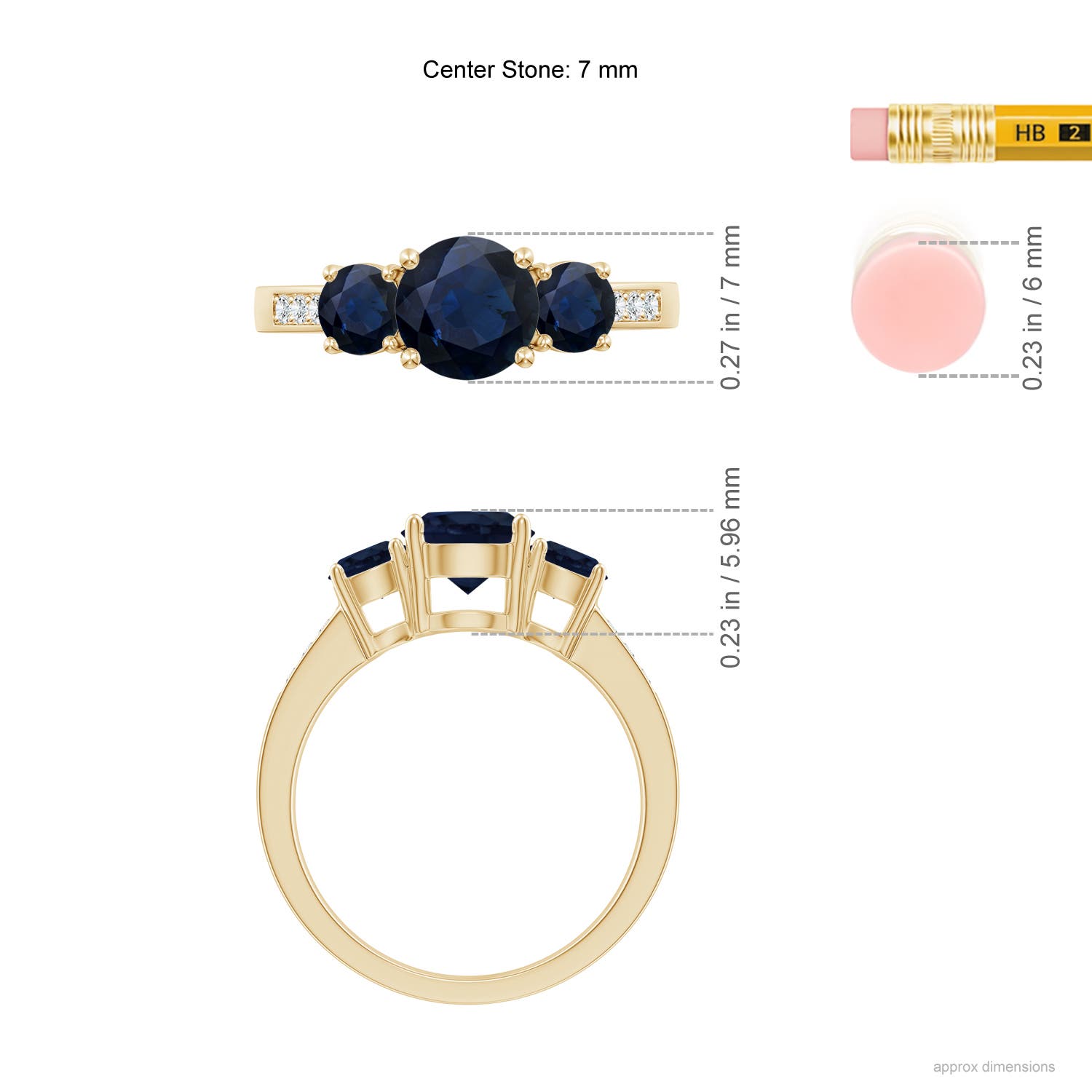 A - Blue Sapphire / 2.33 CT / 14 KT Yellow Gold