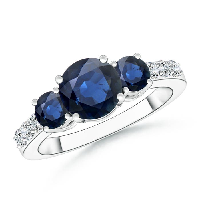 AA - Blue Sapphire / 2.33 CT / 14 KT White Gold