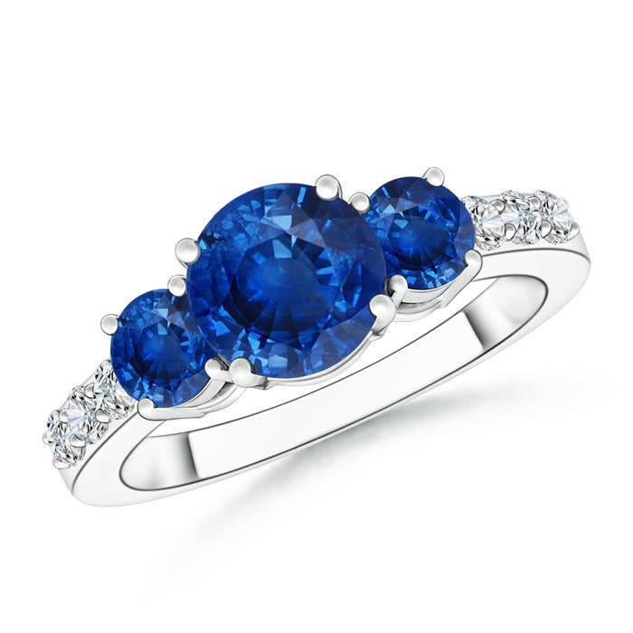 AAA - Blue Sapphire / 2.33 CT / 14 KT White Gold