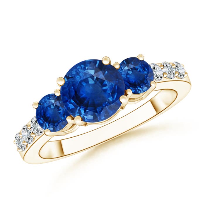 AAA - Blue Sapphire / 2.33 CT / 14 KT Yellow Gold