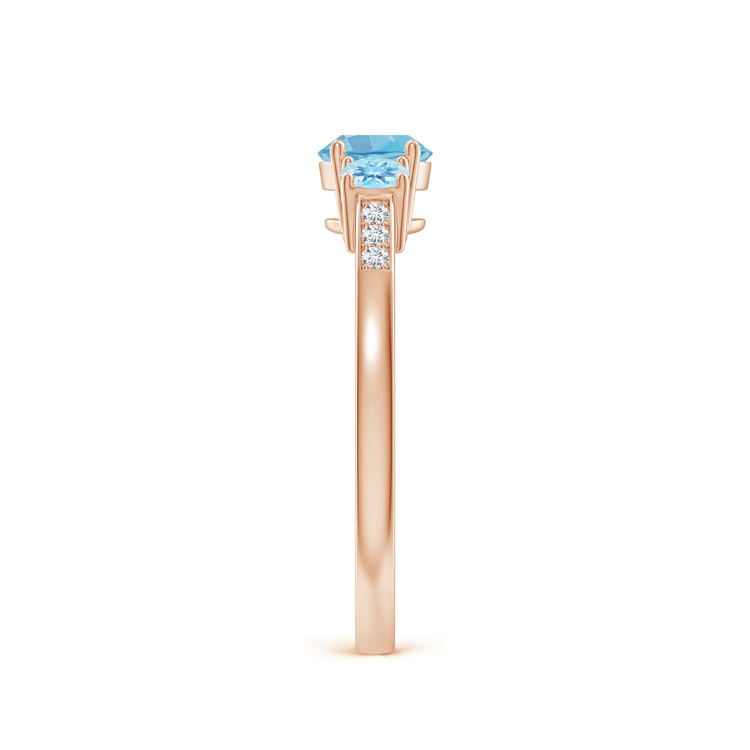 A - Swiss Blue Topaz / 0.93 CT / 14 KT Rose Gold