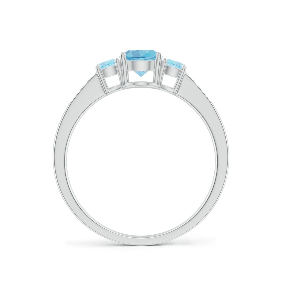 5mm A Three Stone Round Swiss Blue Topaz Ring with Diamond Accents in White Gold side-1