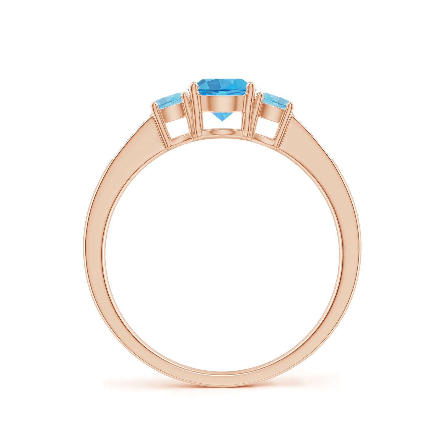 AA - Swiss Blue Topaz / 0.93 CT / 14 KT Rose Gold