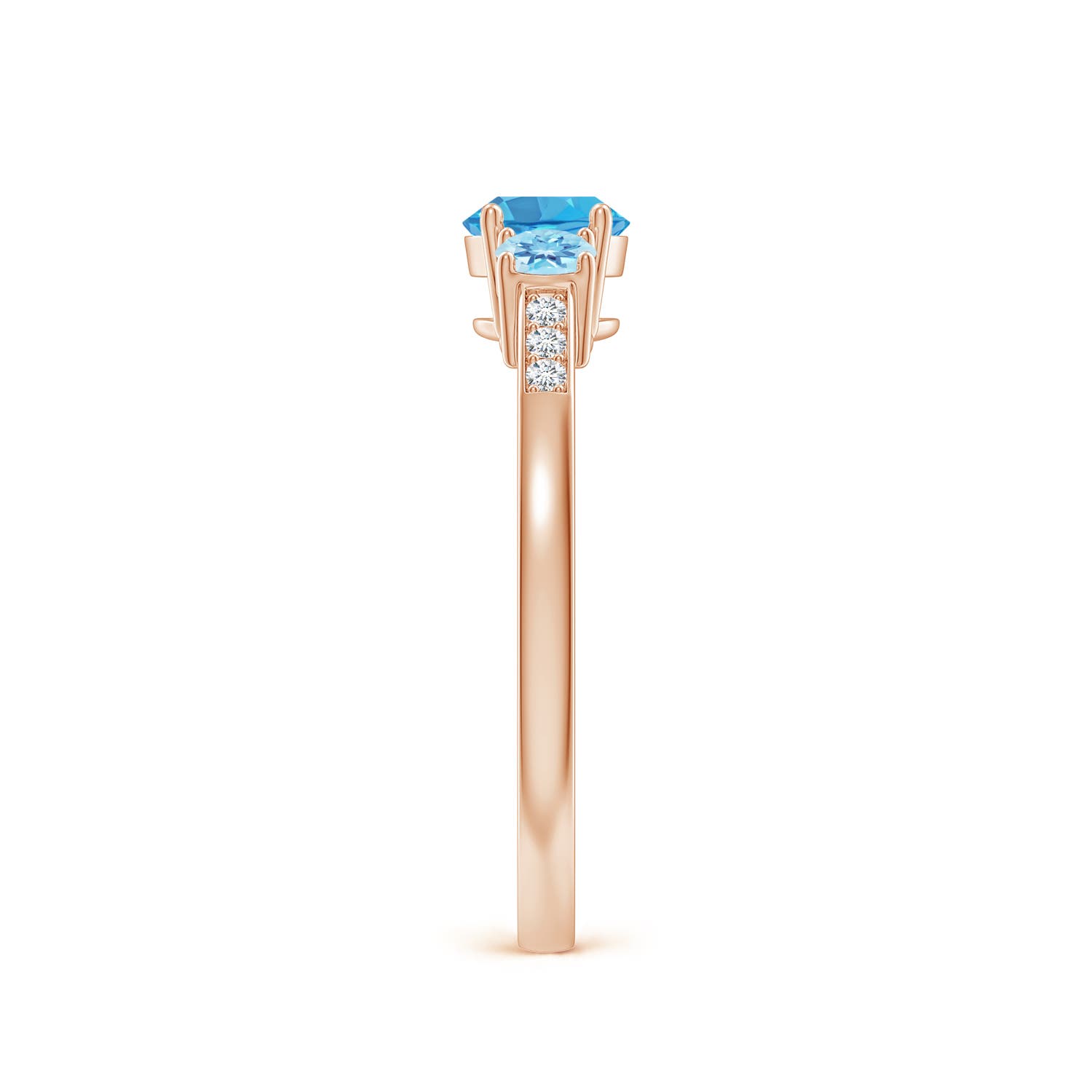 AA - Swiss Blue Topaz / 0.93 CT / 14 KT Rose Gold