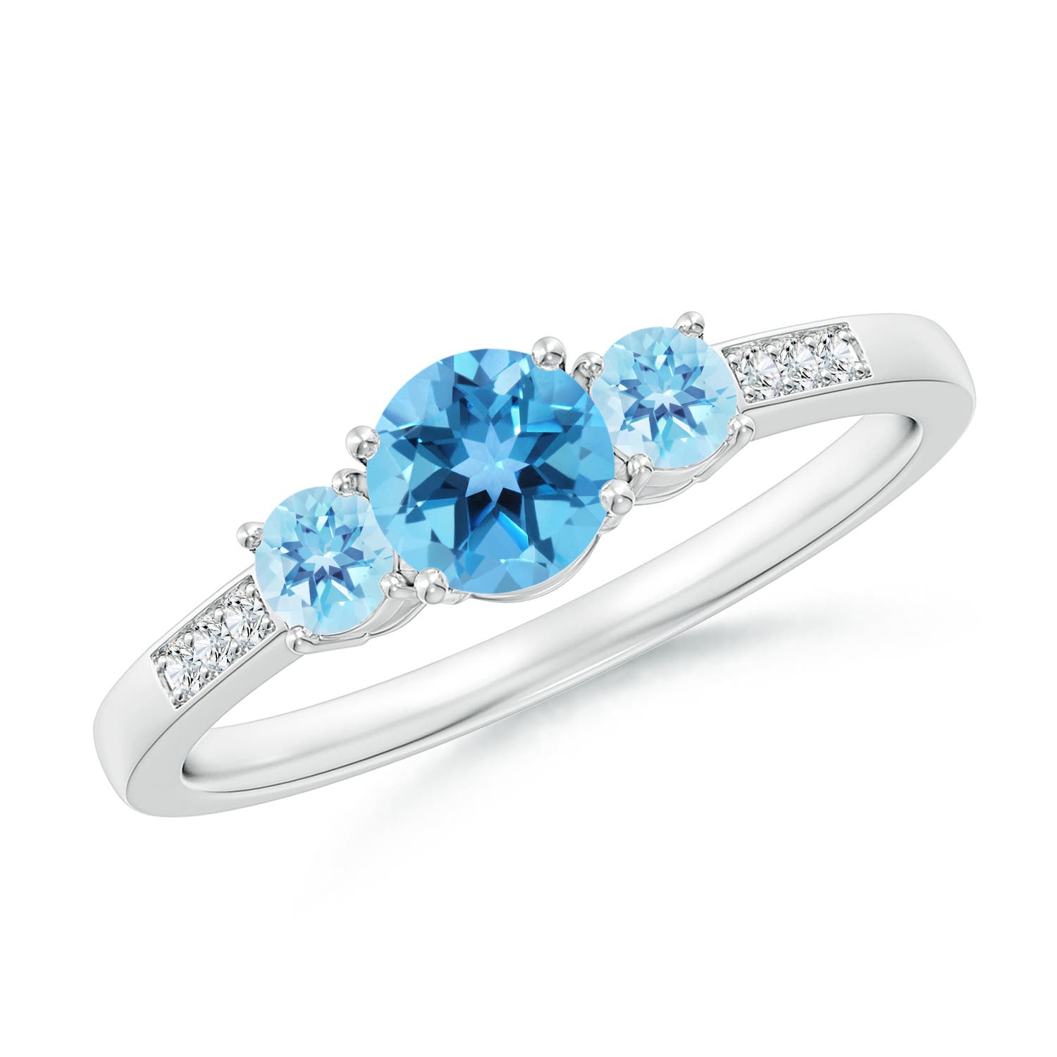 AA - Swiss Blue Topaz / 0.93 CT / 14 KT White Gold