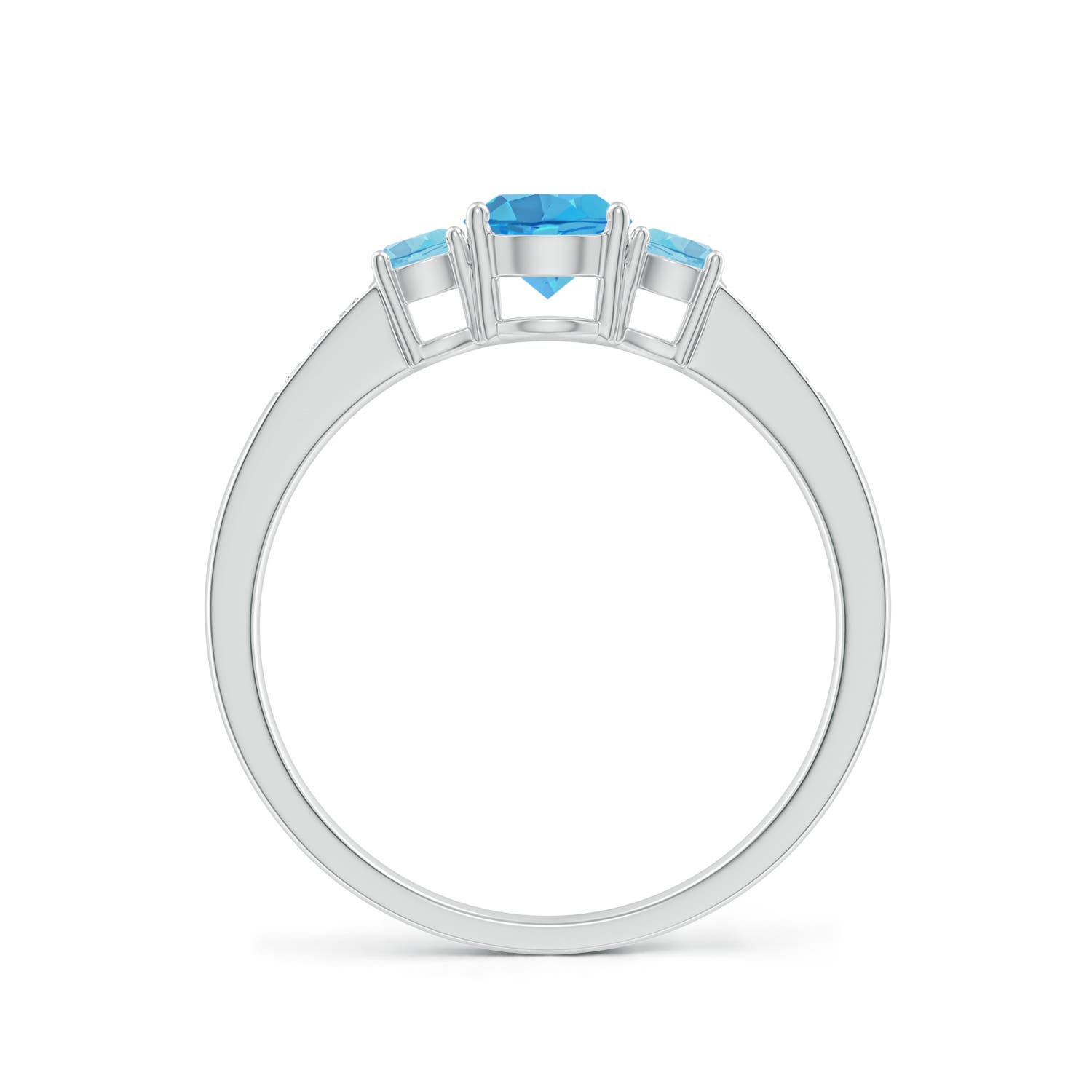 AA - Swiss Blue Topaz / 0.93 CT / 14 KT White Gold