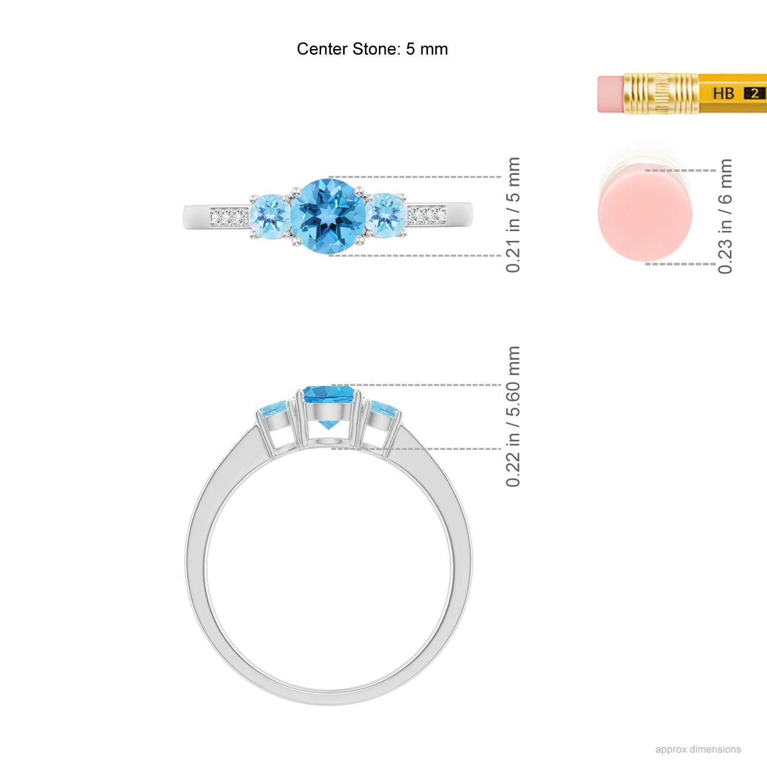 AA - Swiss Blue Topaz / 0.93 CT / 14 KT White Gold