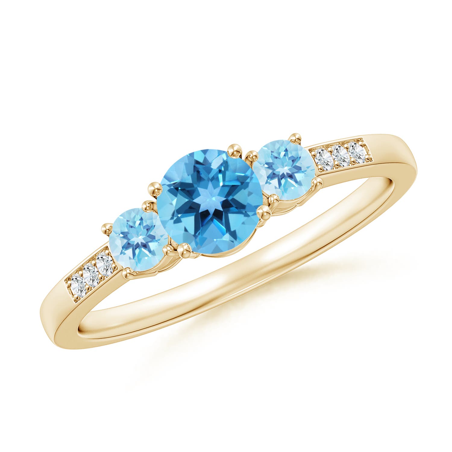 AA - Swiss Blue Topaz / 0.93 CT / 14 KT Yellow Gold