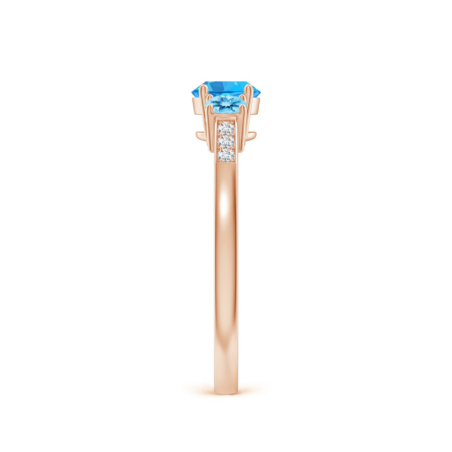 AAA - Swiss Blue Topaz / 0.93 CT / 14 KT Rose Gold