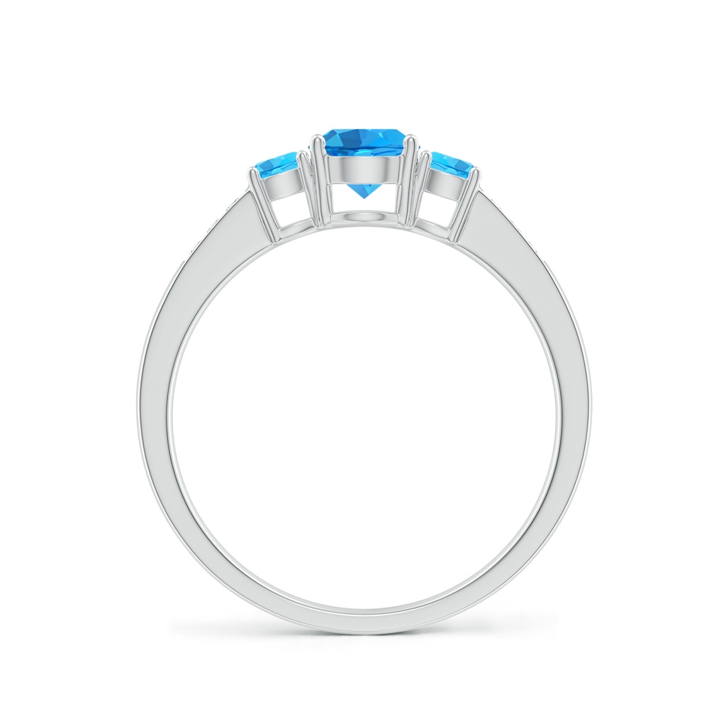 5mm AAAA Three Stone Round Swiss Blue Topaz Ring with Diamond Accents in P950 Platinum - side_1