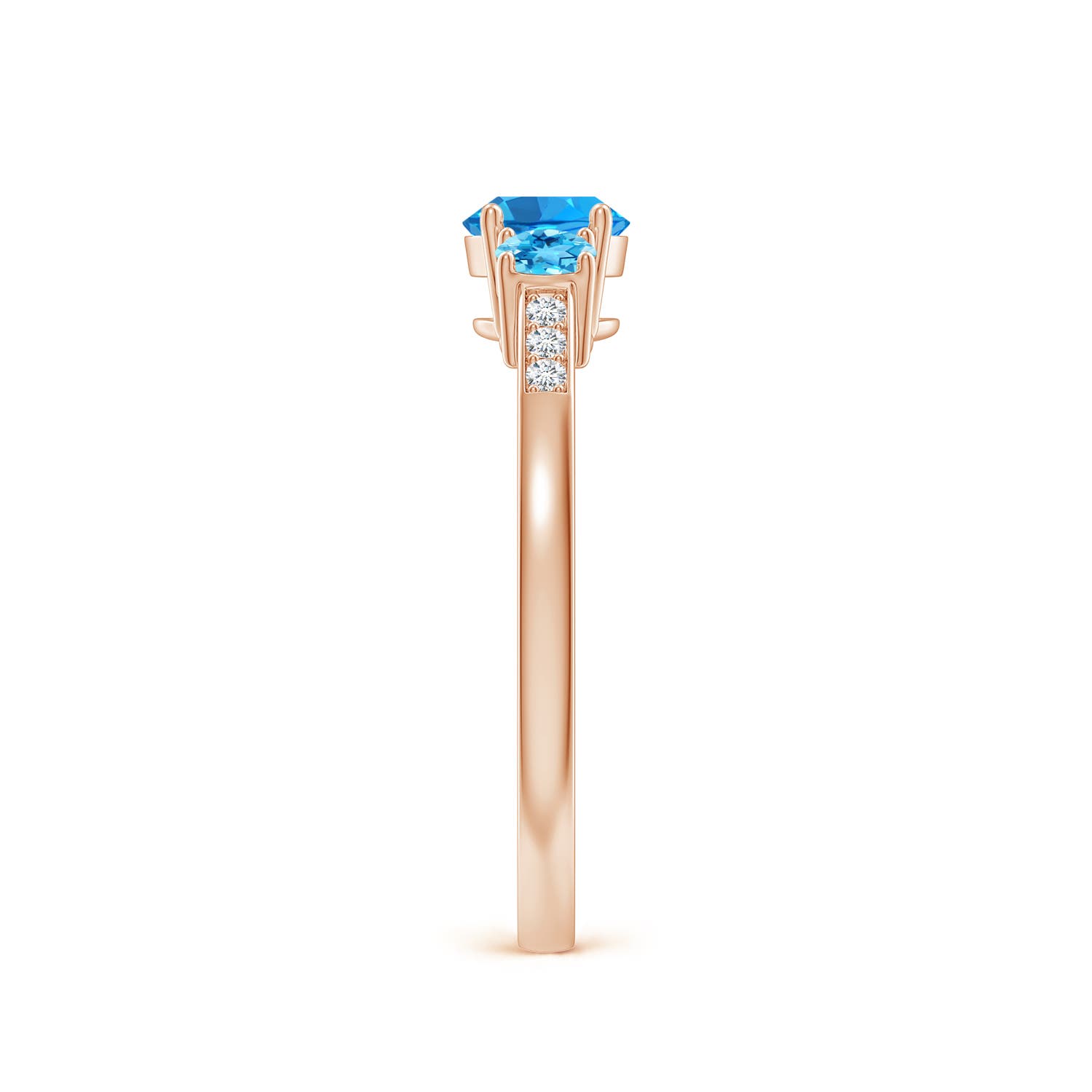 AAAA - Swiss Blue Topaz / 0.93 CT / 14 KT Rose Gold