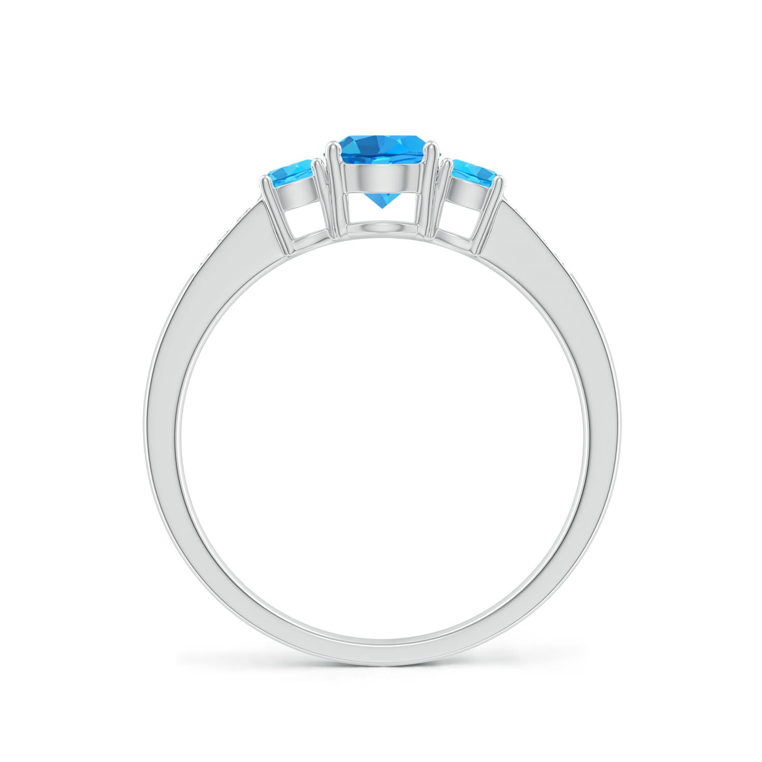 AAAA - Swiss Blue Topaz / 0.93 CT / 14 KT White Gold