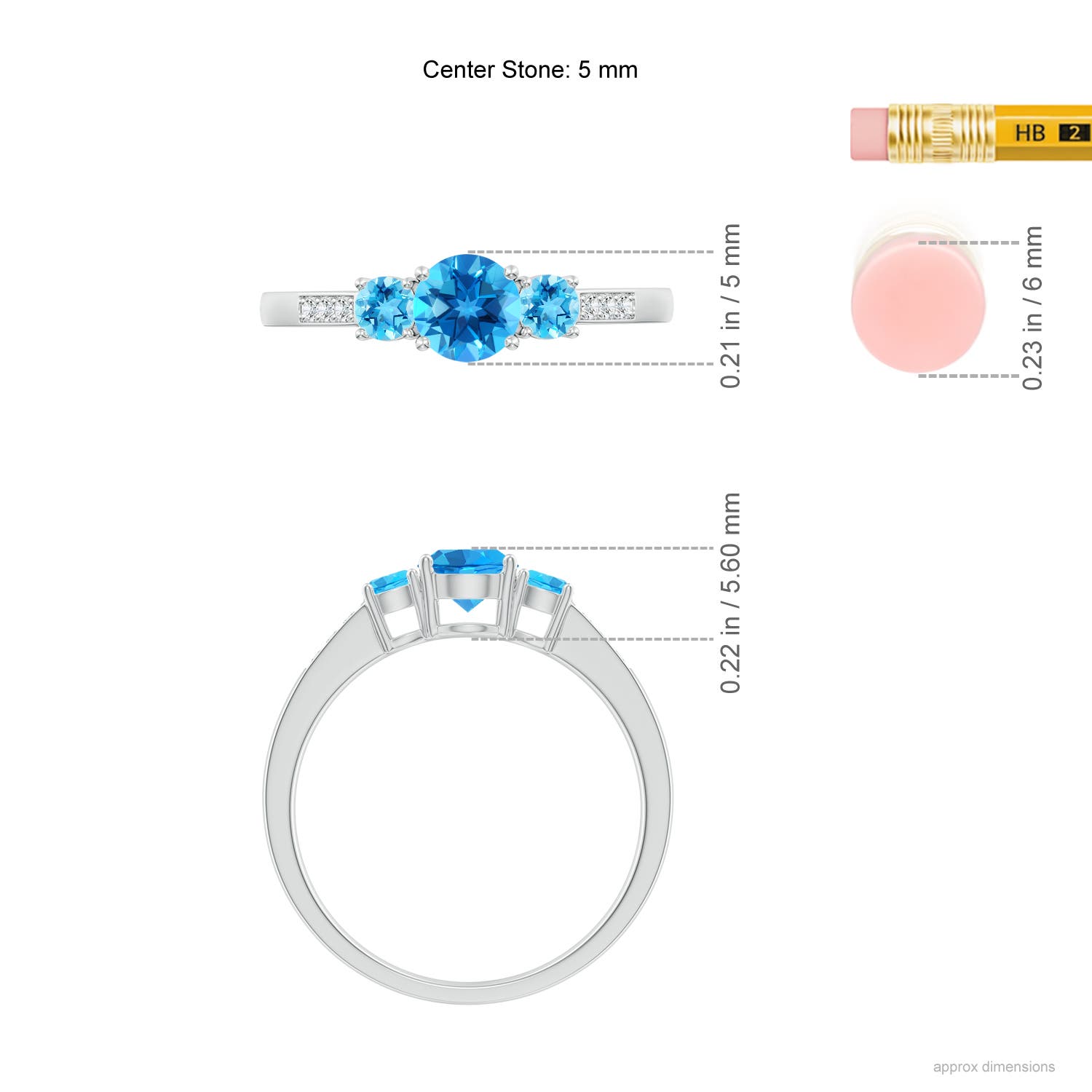 AAAA - Swiss Blue Topaz / 0.93 CT / 14 KT White Gold