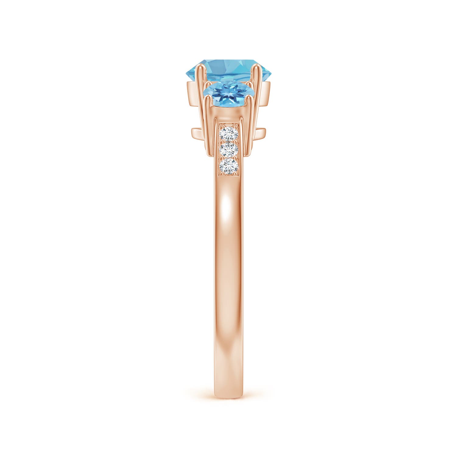 A - Swiss Blue Topaz / 1.41 CT / 14 KT Rose Gold