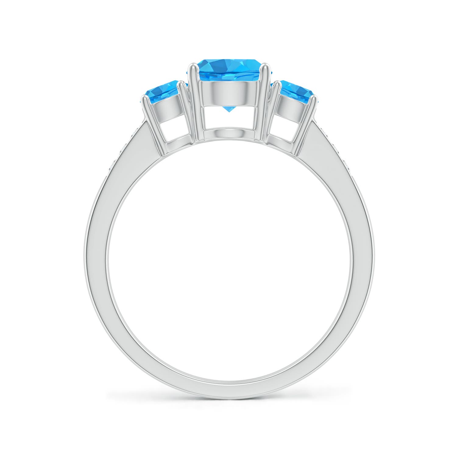 AAA - Swiss Blue Topaz / 1.41 CT / 14 KT White Gold