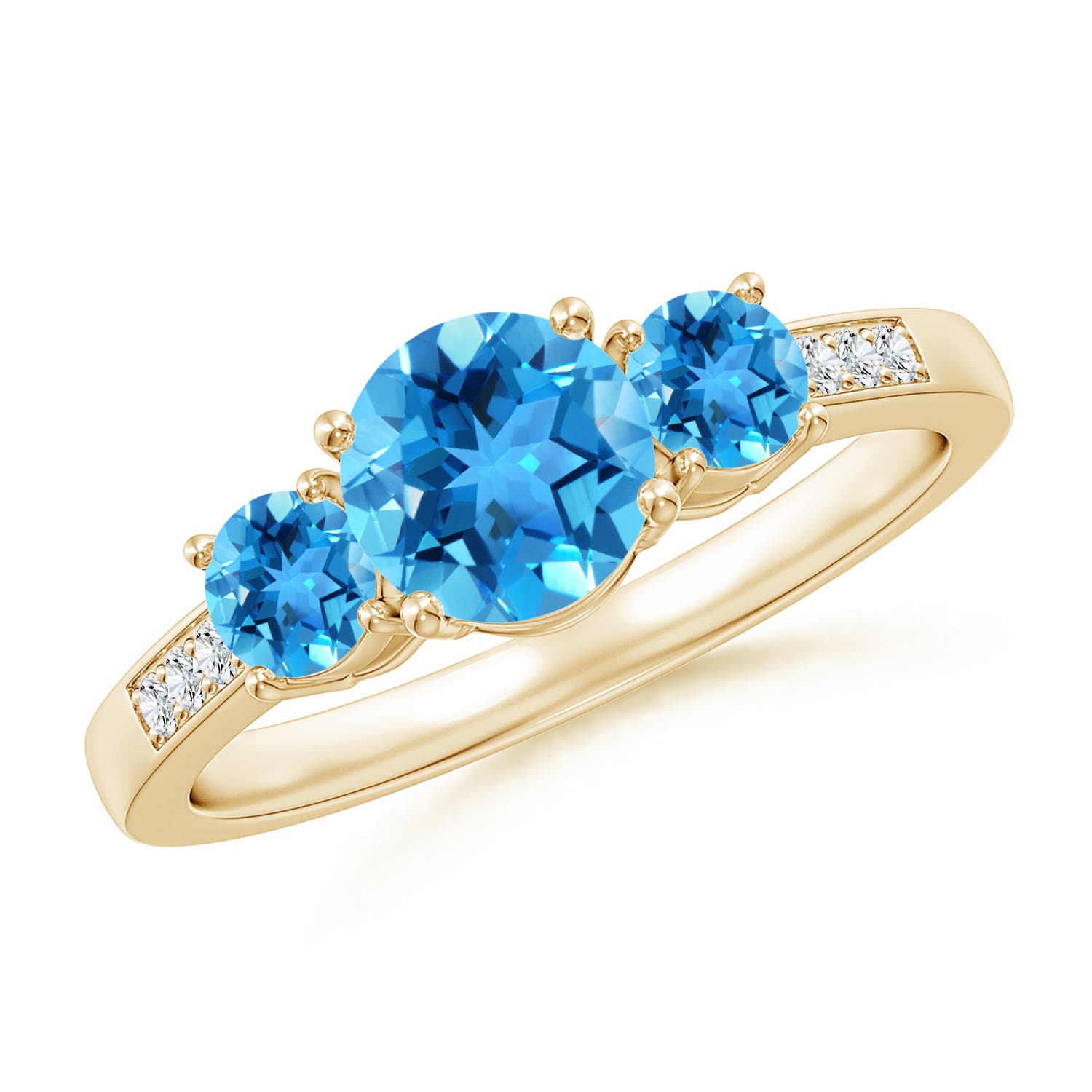 AAA - Swiss Blue Topaz / 1.41 CT / 14 KT Yellow Gold