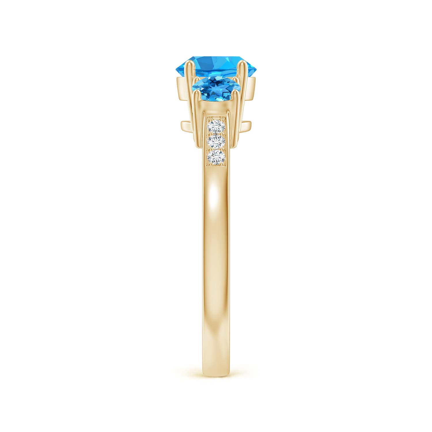 AAA - Swiss Blue Topaz / 1.41 CT / 14 KT Yellow Gold