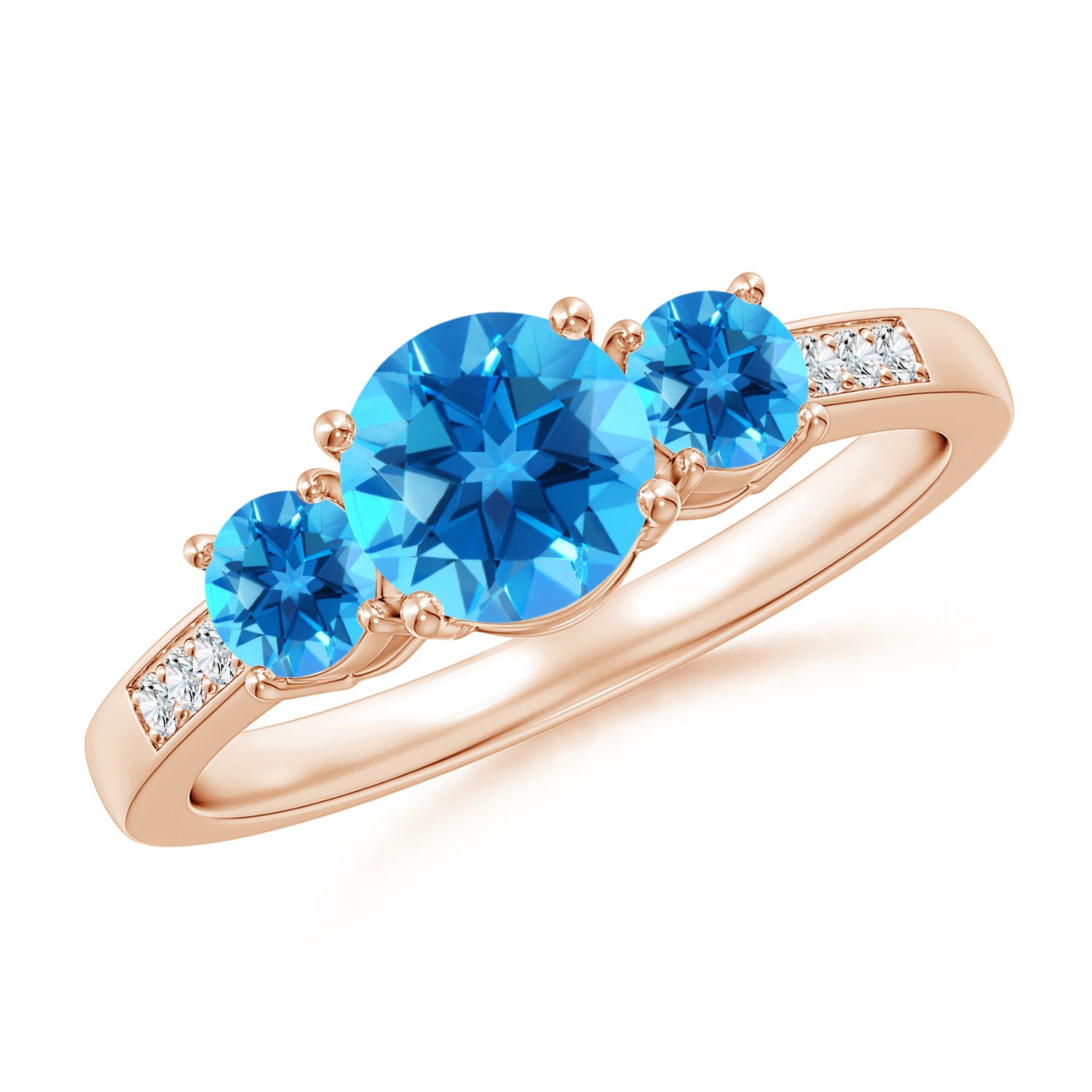 AAAA - Swiss Blue Topaz / 1.41 CT / 14 KT Rose Gold