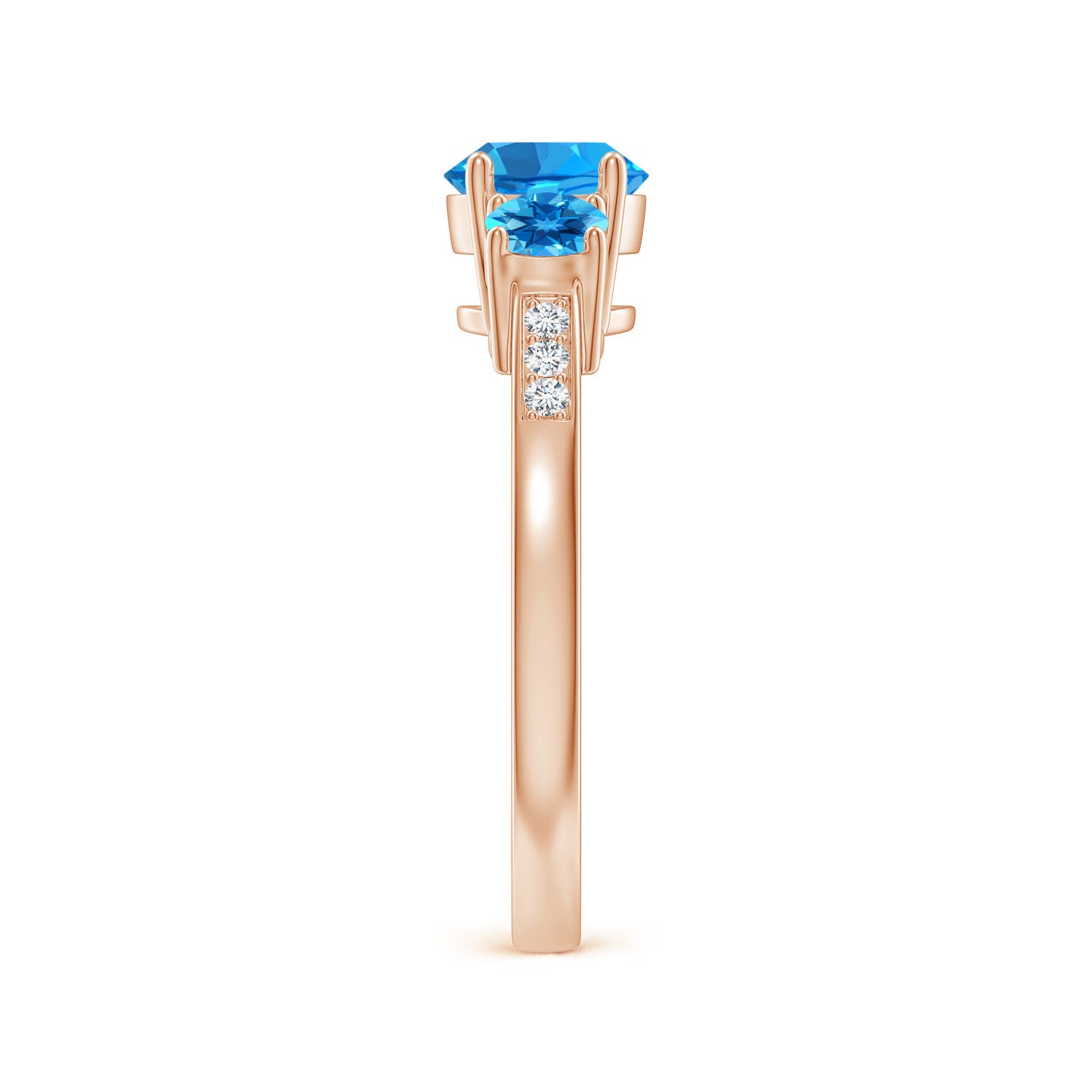 AAAA - Swiss Blue Topaz / 1.41 CT / 14 KT Rose Gold