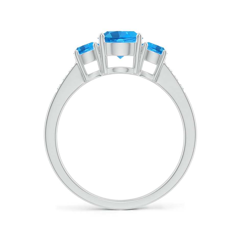 6mm AAAA Three Stone Round Swiss Blue Topaz Ring with Diamond Accents in White Gold side-1